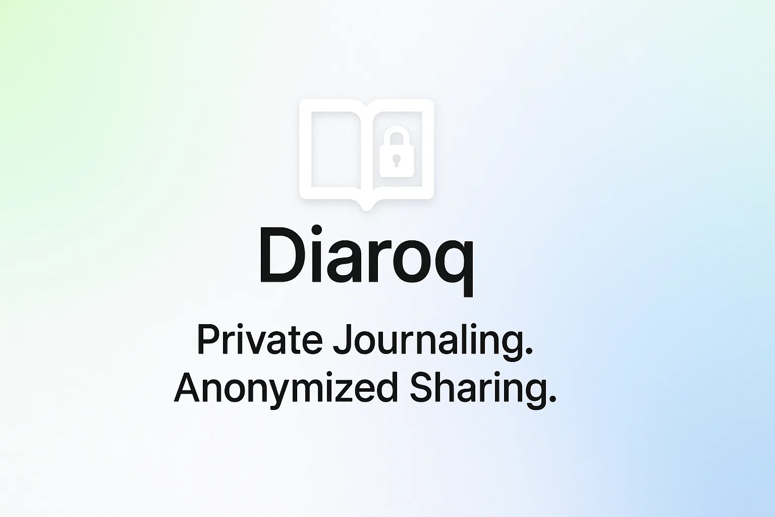 Diaroq app preview showing journal interface